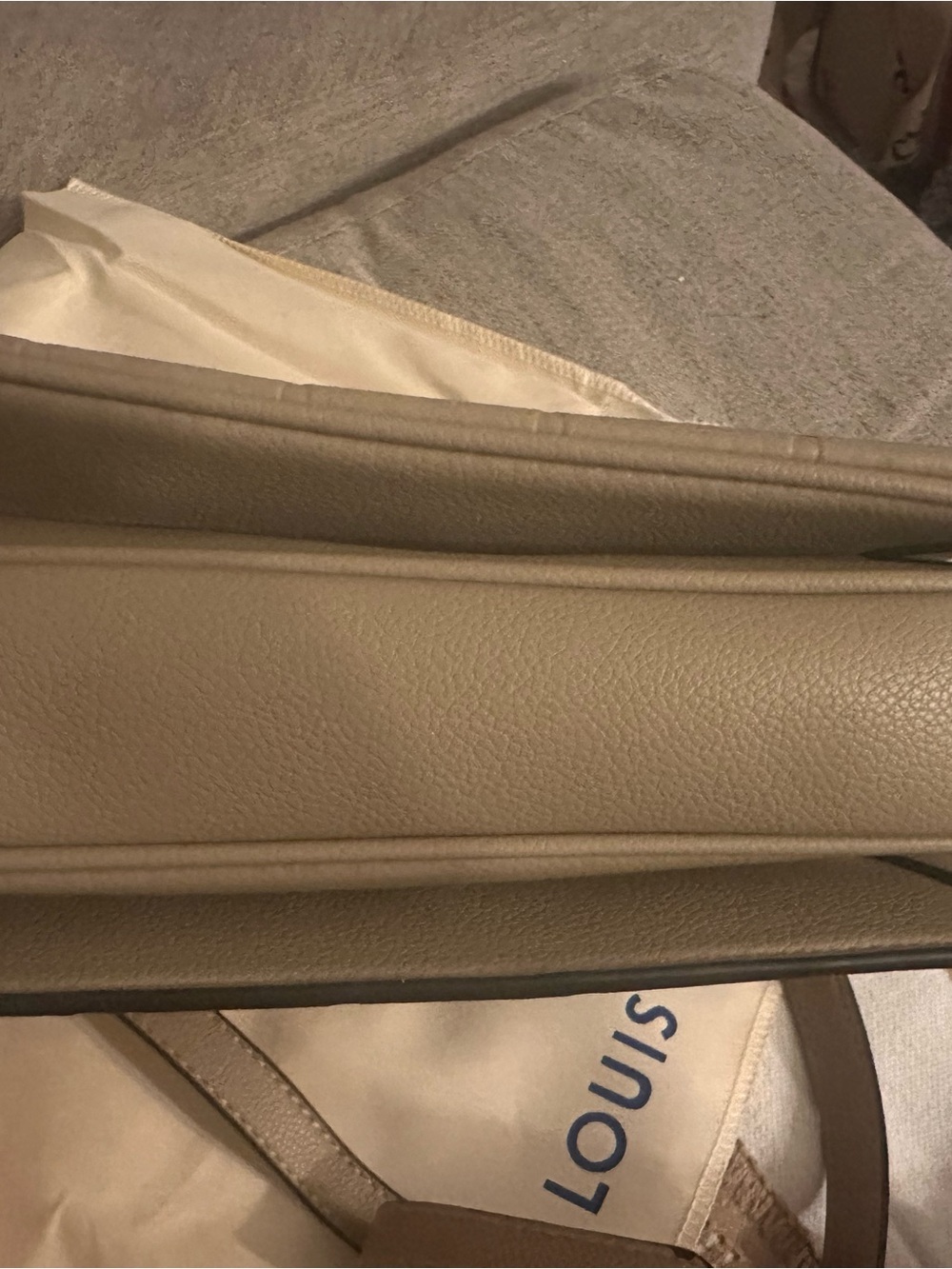 Source Unknown Taupe Monogram Shoulder Bag with Gold Hardware - Picture 9 of 13